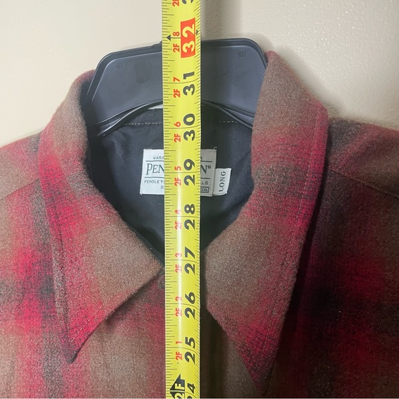 Pendleton Men’s Size XXL Long Outdoor Shirt Red Plaid 100% Wool Washable - Picture 11 of 12